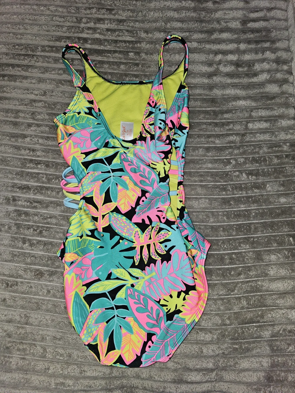 Neon Tropical Cutout One-Piece Swimsuit - SM2